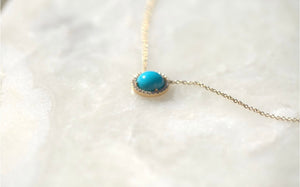 Sleeping Beauty Turquoise & Diamond Necklace