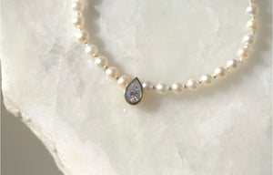 Pear Lab Diamond & Pearls Necklace
