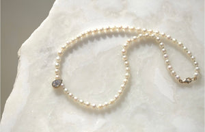 Pear Lab Diamond & Pearls Necklace