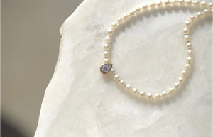 Pear Lab Diamond & Pearls Necklace