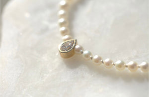 Pear Lab Diamond & Pearls Necklace