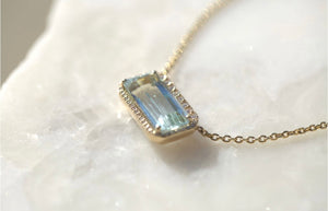 11ct Aquamarine & Diamond Necklace
