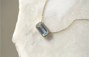 11ct Aquamarine & Diamond Necklace
