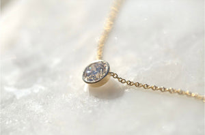 1.06ct Lab Diamond Bezel Set Solitaire Necklace
