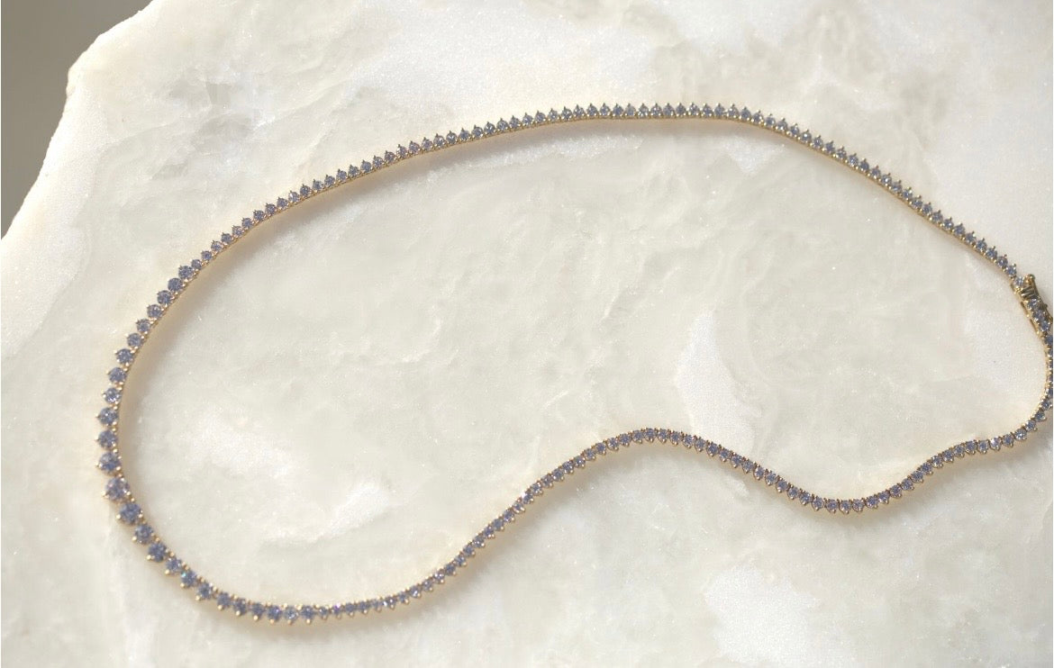 9.45CTW Graduating Lab Diamond Tennis Necklace