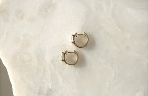 Pear Lab Diamond Huggie Earrings