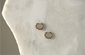 Double Diamond Huggie Earrings