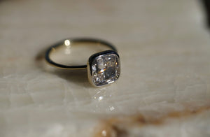 3.02CT Cushion CVD Bezel Set Engagement Ring