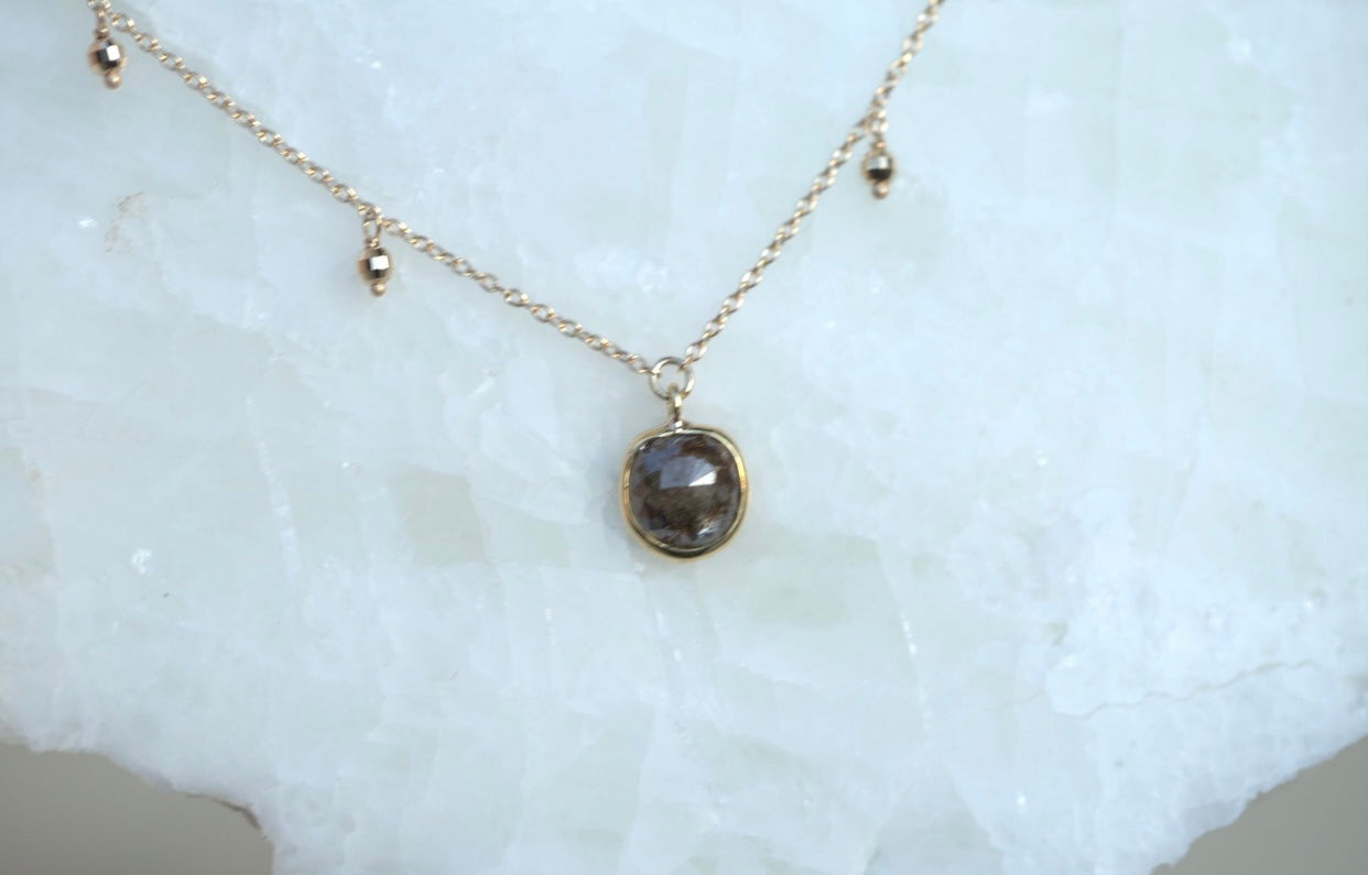 Rustic Diamond & Gold Spacers Necklace