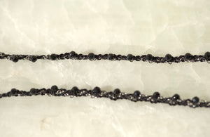 Black Garnet & Silver Wrap Around Bracelet