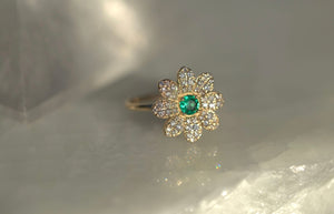 Daisy Emerald & Diamond Ring