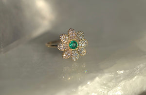 Daisy Emerald & Diamond Ring