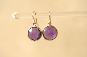 Assorted Bezel Gemstone Drop Earrings