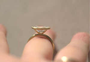 Milgrain Bezel Set Oval Lab Diamond Ring