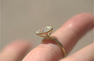 Milgrain Bezel Set Oval Lab Diamond Ring
