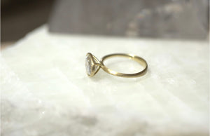 Milgrain Bezel Set Oval Lab Diamond Ring