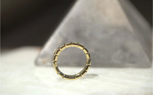 Slim East West Emerald Cut Lab Diamond Bezel Eternity Band