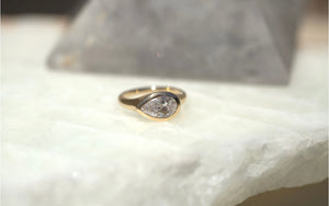 Pear Lab Diamond Bezel Signet Ring