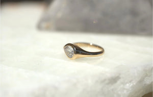 Pear Lab Diamond Bezel Signet Ring