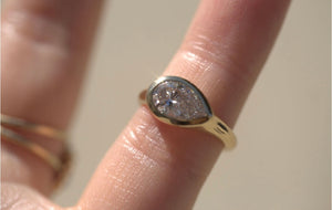 Pear Lab Diamond Bezel Signet Ring