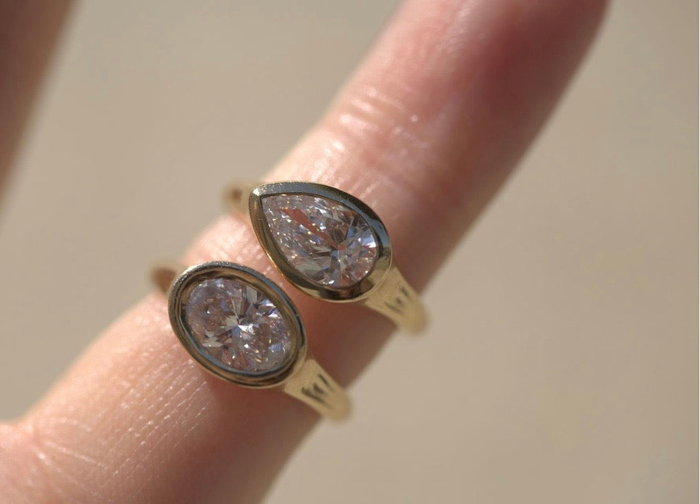 Pear Lab Diamond Bezel Signet Ring
