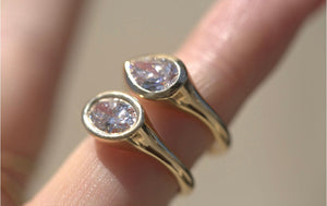 Pear Lab Diamond Bezel Signet Ring