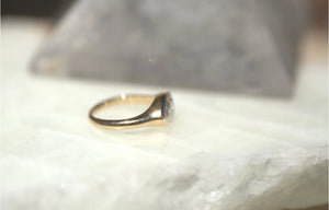 Pear Lab Diamond Bezel Signet Ring