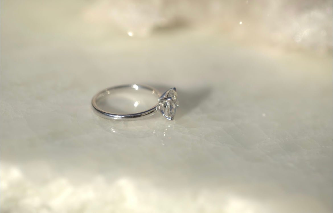 2.10CT Round Lab Diamond Engagement Ring