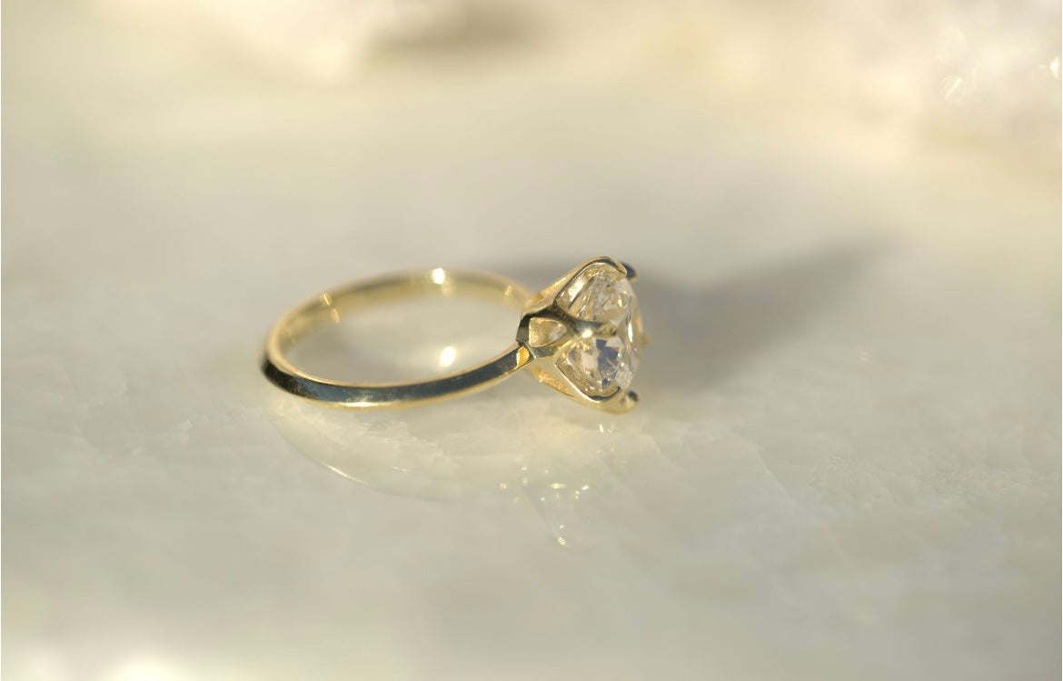 3.01CT Round Solitaire Lab Diamond Engagement Ring