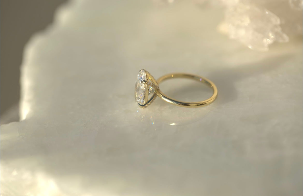 3.01CT Oval Lab Diamond Engagement Ring