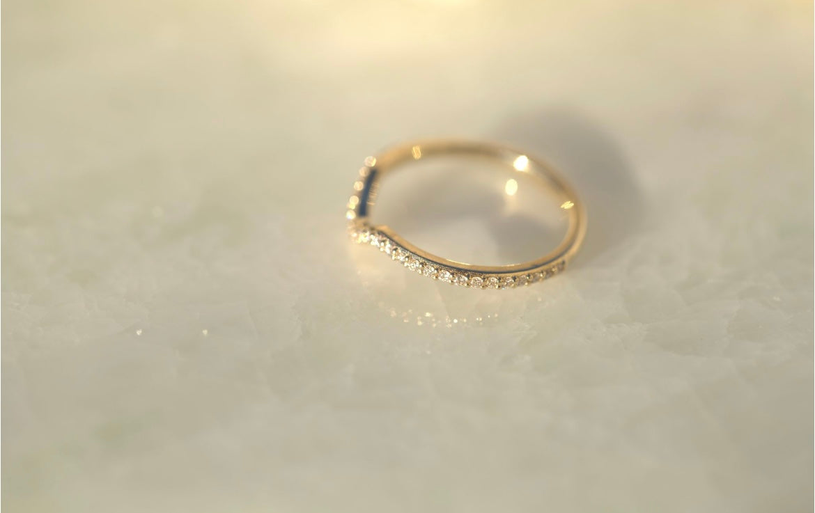 Curved Contour Diamond Eternity Wedding Band