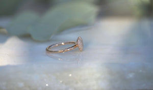 Bubble Heart Pave Diamond Ring