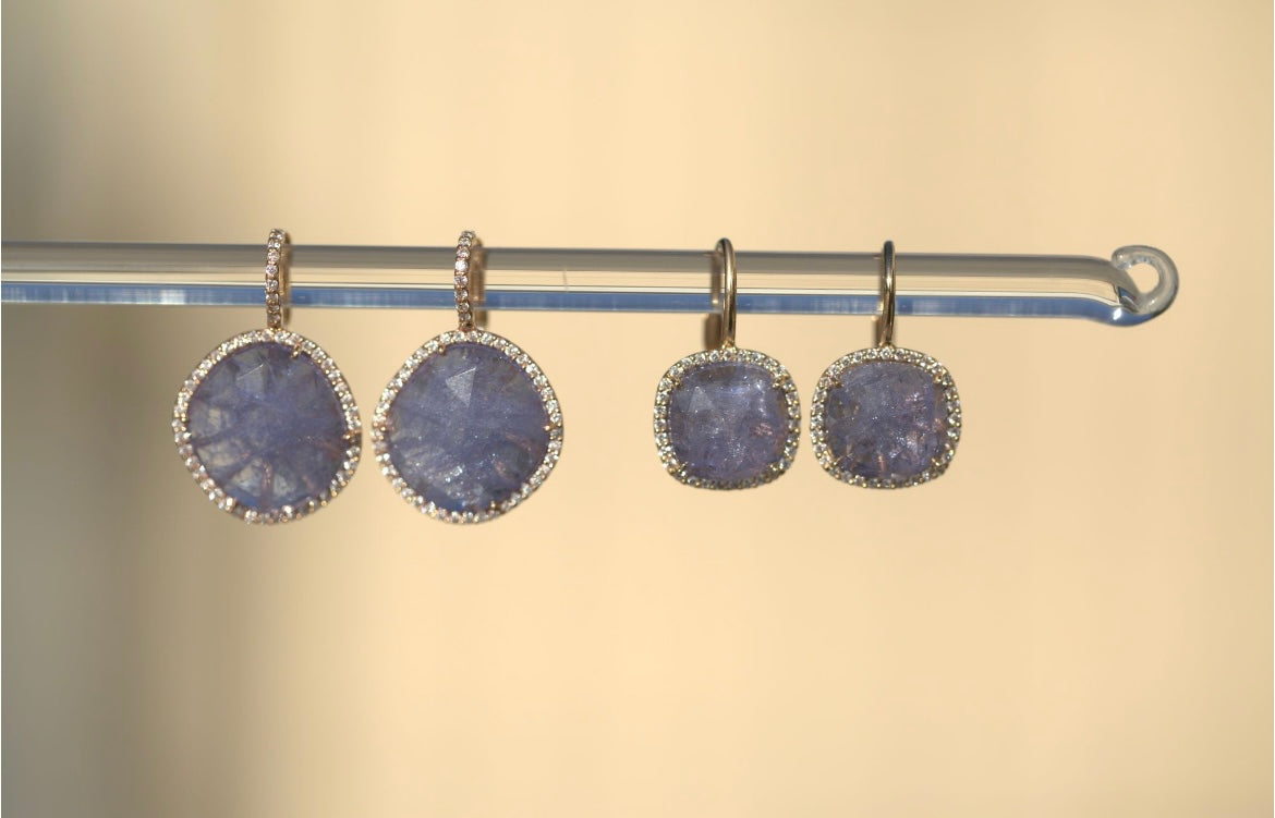 Tanzanite & Diamond Halo Earrings