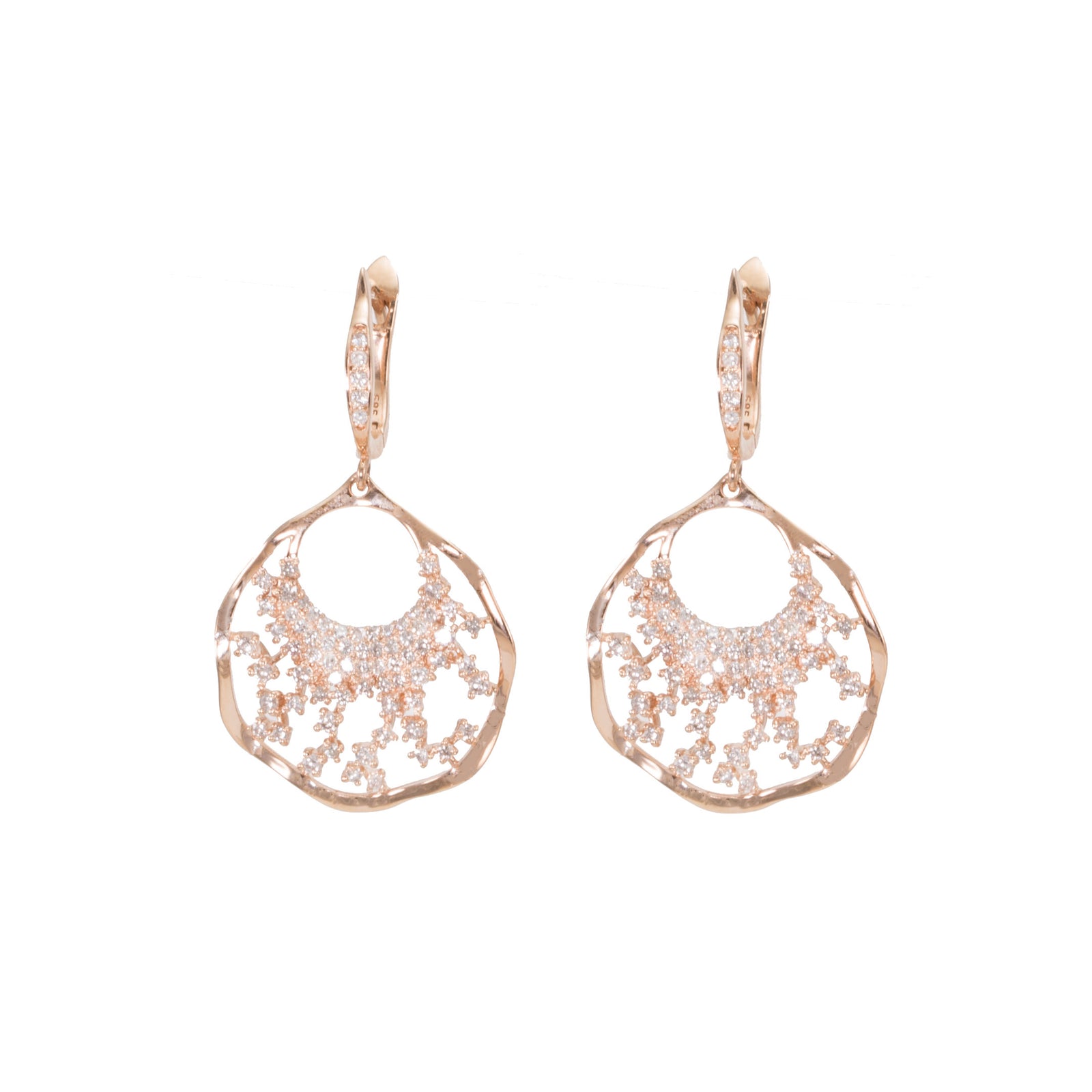 Fan Drop Diamond Earrings