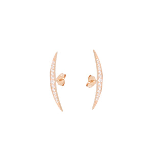 Small Crescent Graduating Diamond Stud Earrings