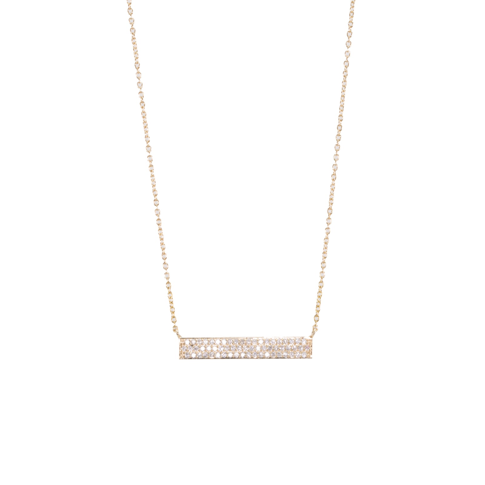 Triple Row Diamond Bar Necklace
