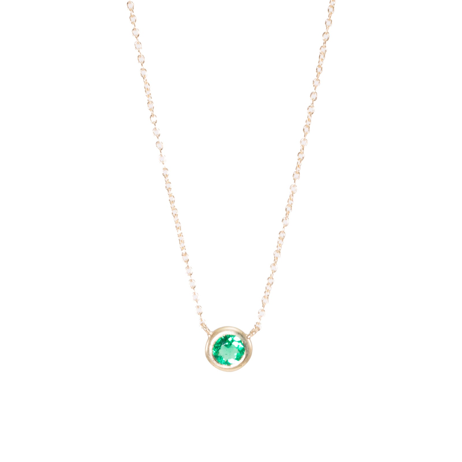 Emerald Bezel Necklace
