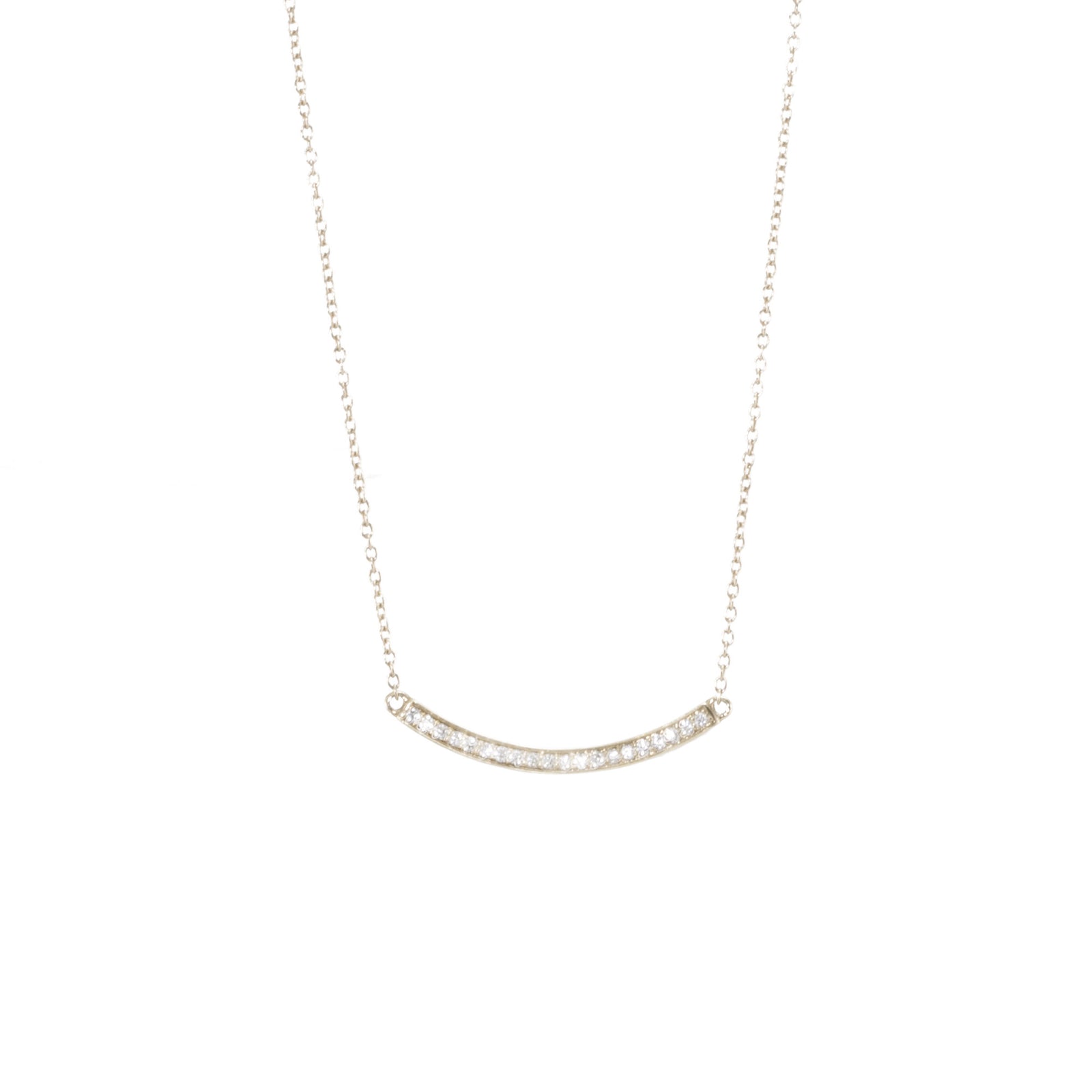 Curved Bar Diamond Necklace