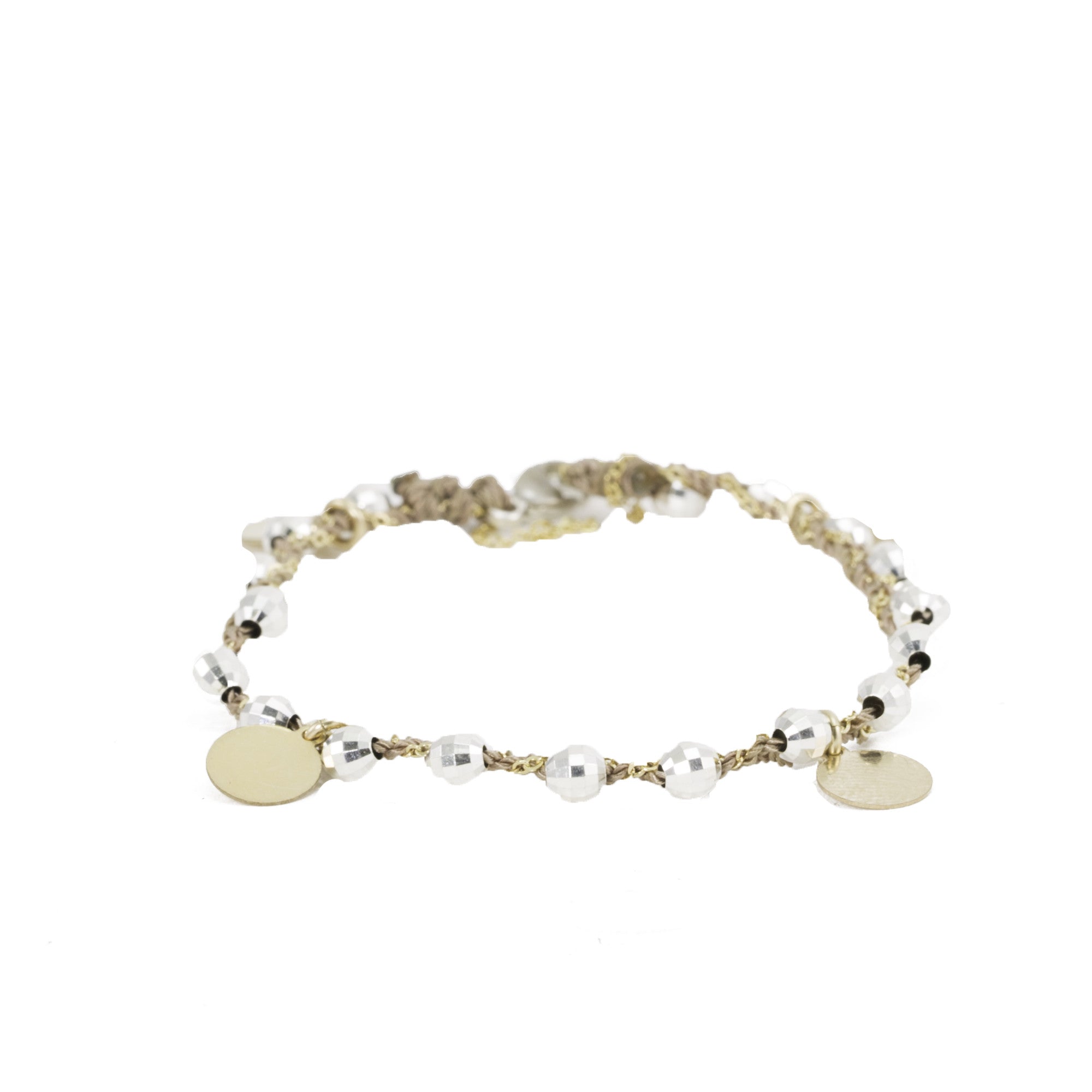 Silver Beads & Discs Bracelet