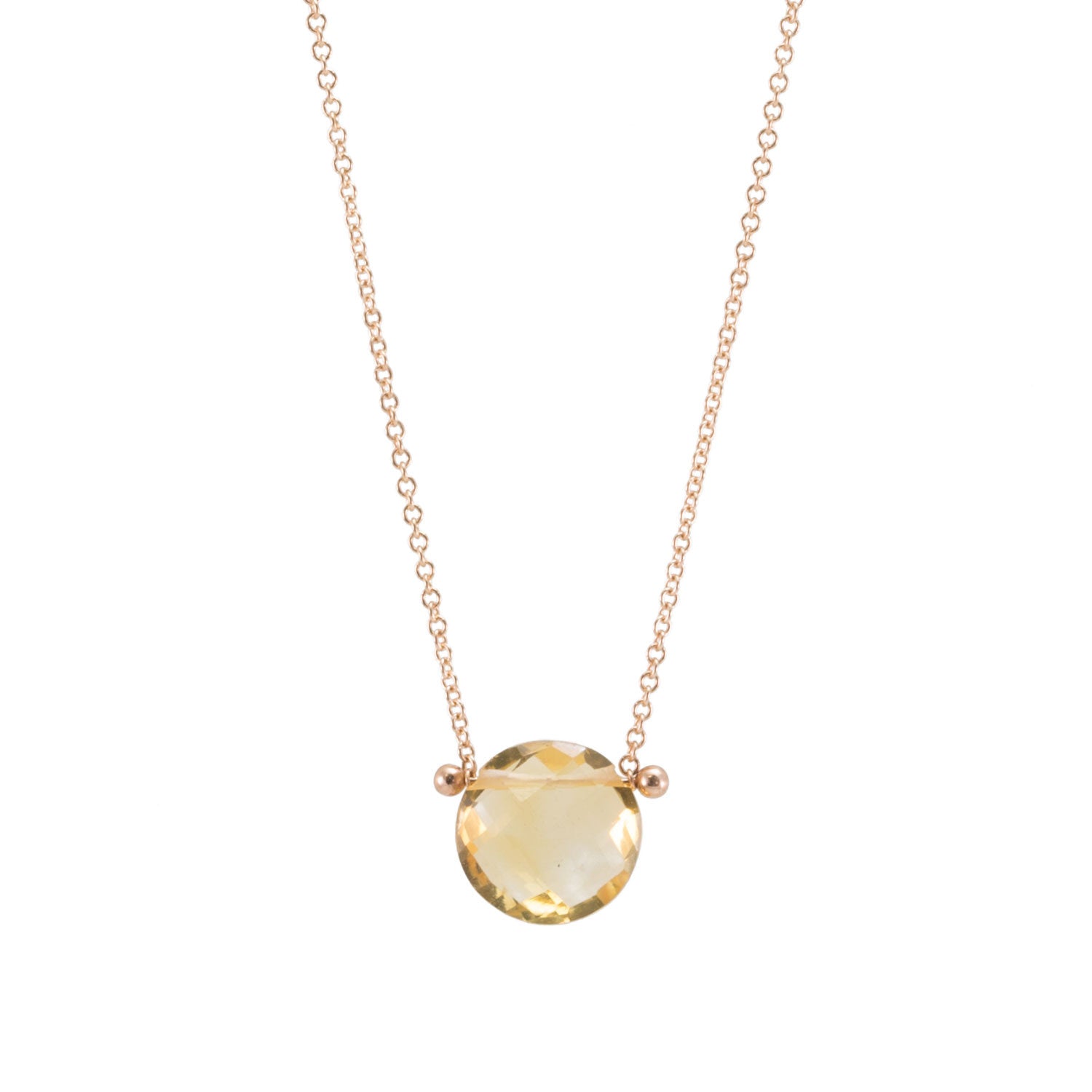 Citrine Drop Pinned Necklace