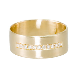 Cigar Band with Diamonds Ring