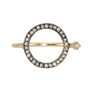 Open Circle Ring with Diamonds