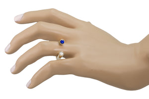 Large Horseshoe Sapphire and Diamond Ring