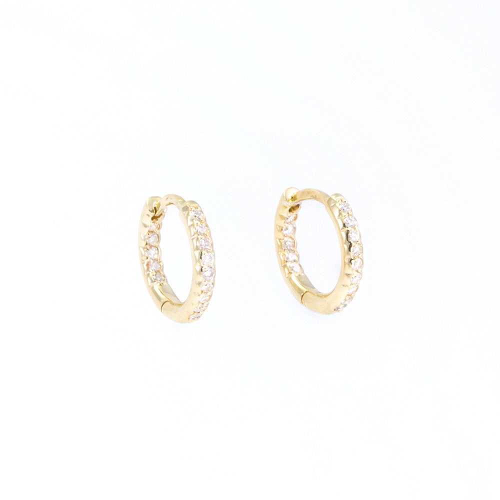In & Out Diamond Huggie Hoop Earrings