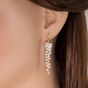Pearl Grape Cluster Earrings