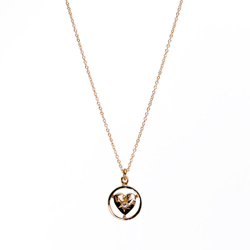 Vintage Heart Diamond Necklace