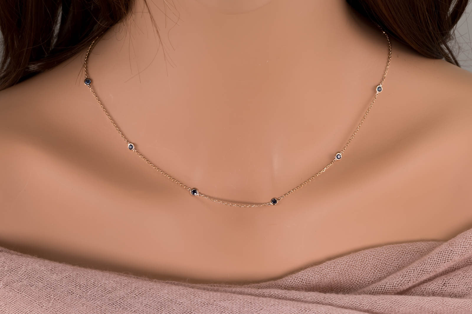 Blue Sapphire by the Inch Necklace