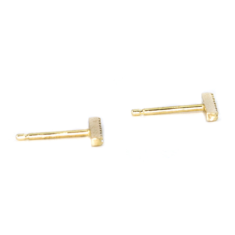 Diamond Bar Stud Earrings