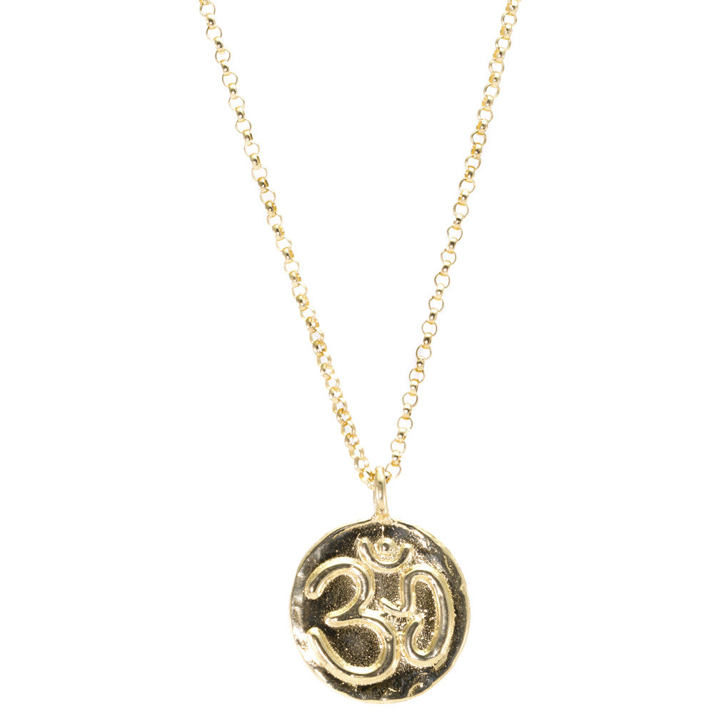 Lotus & Om Reversible Coin Necklace