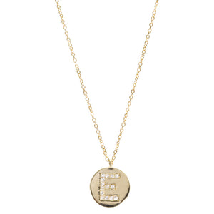 Large Initial Disc Diamond Necklace